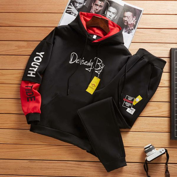 

spring and autumn sweater men's trend leisure 2020 new korean version of student sports handsome youth suit, Gray