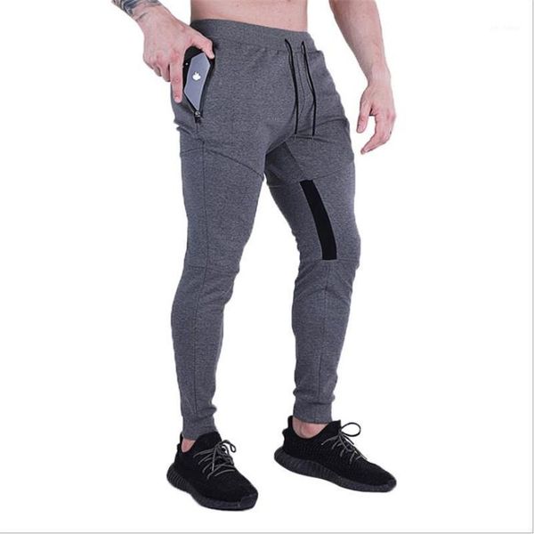 

solid casual mens casual slim fit tracksuit sports solid male gym cotton skinny joggers sweat pants trousers1, Black