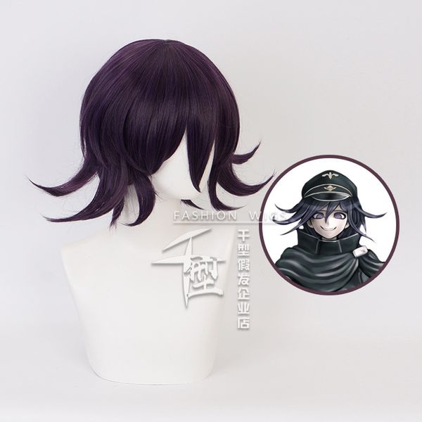 Danganronpa v3: matando Harmony Ouma Kokichi Short Wig Cosplay Costume Dangan Ronpa Halloween Halloween Halloween Party Wigs LJ200930