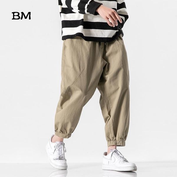 

japanese streetwear khaki pants kpop korean style clothes hip hop joggers men sport fashions clothing army casual harem pants1, Black