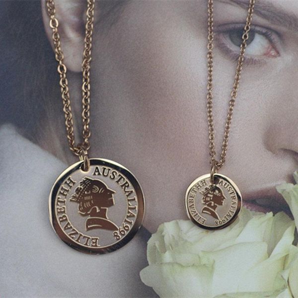 

stainless steel steel color coin necklaces mens pendant gold chains necklace hip hop jewelry on the neck male accessories luxury, Silver
