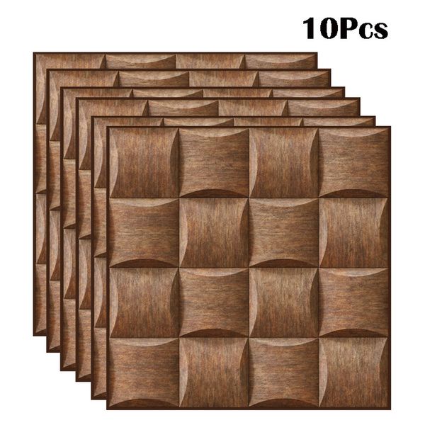 10 pcs / 20 pcs imitação de madeira grão 3d adesivo de parede telhas auto-adesivas cozinha impermeável cozinha casa de banho decoração de casa lj200904