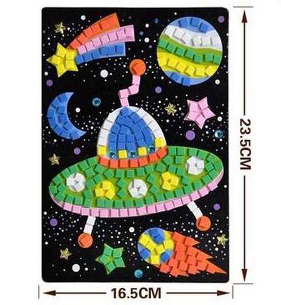 

1 set mosaico puzzle 3d mosaics adhesive children mosaic puzzle game educational drawing toys for kids art eva foam stickers bbyuzi