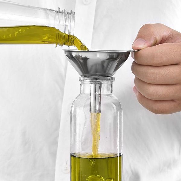 

3pcs convenient stainless steel funnel filter oil liquid funnel durable practical classic multi-function kitc jlljaz