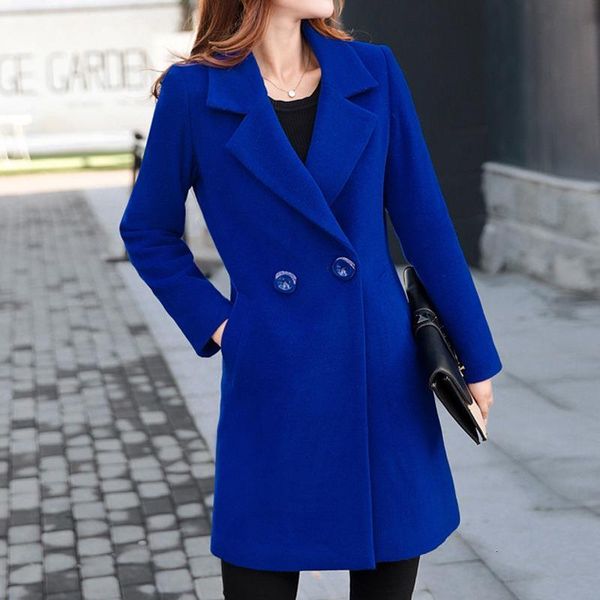 

winter coat women korean wool coat women ladies female winter blue red coats jacket monteau femme outwear woman autumn winter, Tan;black