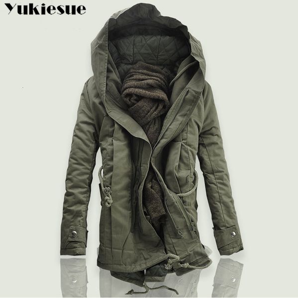 

new men padded parka cotton coat winter hooded jacket mens fashion large size coat thick warm parkas black army green 6xl 201123