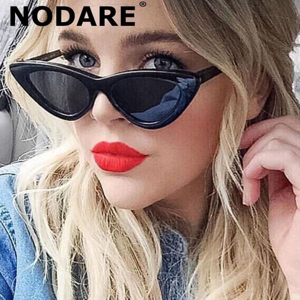 

glasses women's small eyes brand eyes cateye triangular cat's retro sunglasses oculos nodare for fashion woman uv400 feminino dfbd