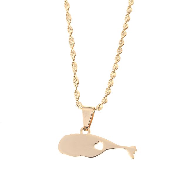 

stainless steel federation of saint kitts and nevis map pendant necklaces trendy maps gold color heart charm jewelry, Silver