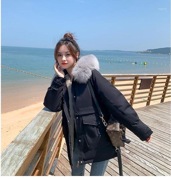 

2020 winter thick down padded coat girls loose padded coat warm windproof jacket winter women plus size clothing for women1, Black