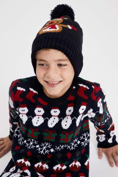 

defacto erkek Ã§ocuk geyik desenli triko bere-r8883a620wn, Blue;gray