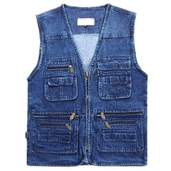 

2020 autumn spring clothes sleeveless jacket denim jeans vest men's pgraphy fish thin waistcoat plus size xl-6xl, Black;white