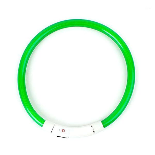 

dog collars & leashes glowing led collar usb rechargeable waterproof necklace pet safety night flashing light up visibility fashion belt1