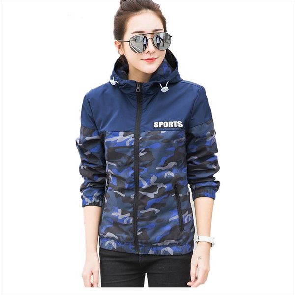 

jacket women windbreaker 2021 spring fashion camouflage women basic jacket coat hooded female casual thin coat outwear, Black;brown