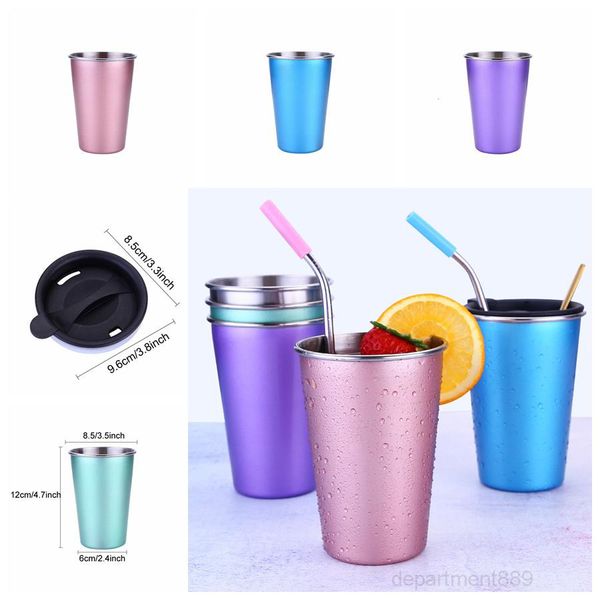 

wholesale 5 colors beer tea juice stainless steel coffee mugs tumbler outdoor camping travel 500ml straw mug cup sea ship owe2613