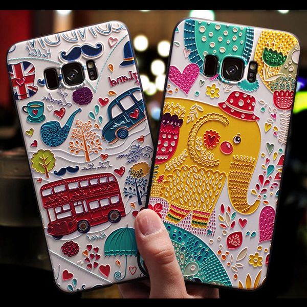 

samsung galaxy note 8 9 j2 j3 j5 j4 j6 j7 j8 prime 2015 neo s10 s10e plus 3d flower relief sheath, tpu soft she