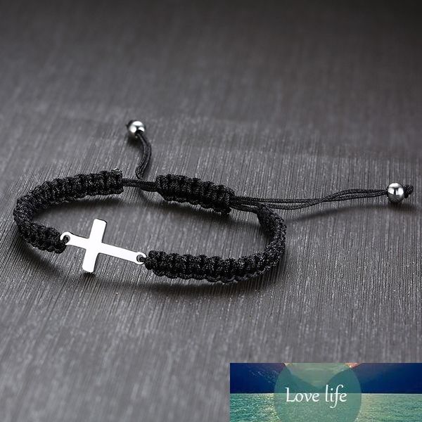 

handmade braided sideways cross bracelet rope links adjustable wrap 6-9" pulseira, Golden;silver