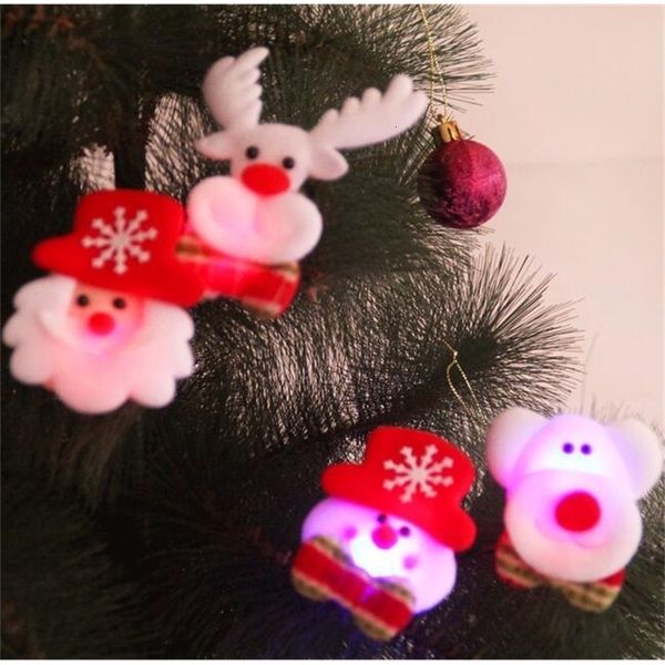 

flash cloth art santa claus luminous brooch decorations 3.5inch christmas gifts bp001outlet7drf