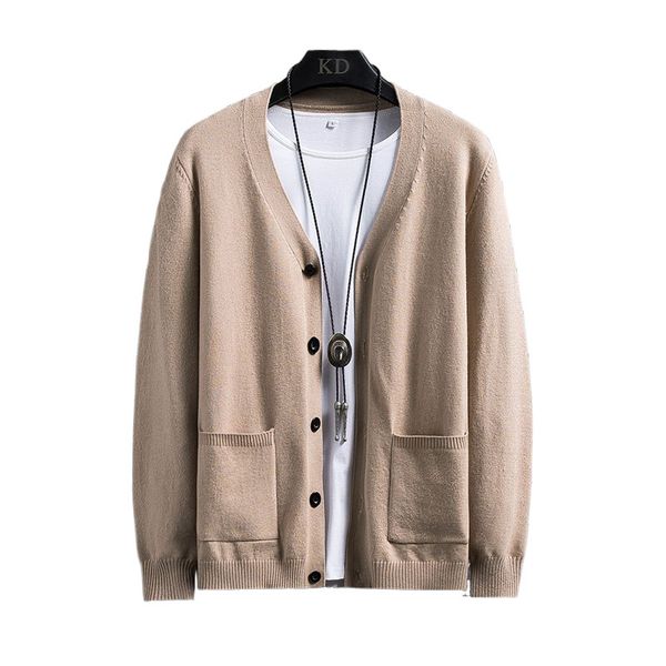 

new long-sleeved loose cardigan sweater casual fashion trend thin bottoming sweater japanese urban sweater men, White;black