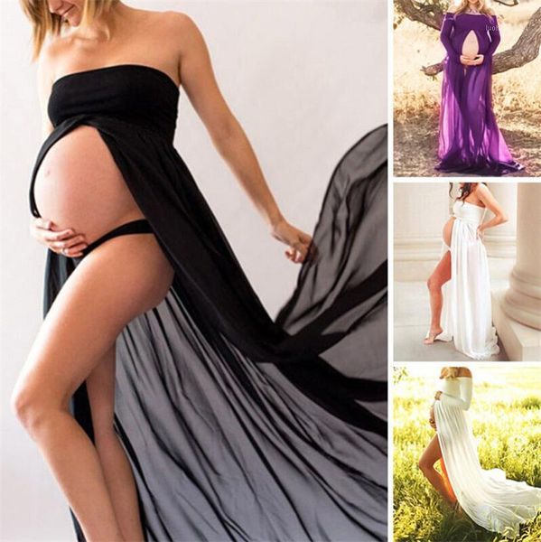 

maternity dresses pography props maxi gown lace dress pregnant women fancy shooting po summer dress1, White