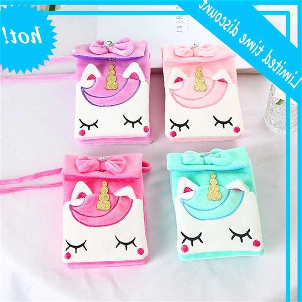 

2020 new unicorn children's plush cartoon girl student cute mobile phone one shoulder messenger bag