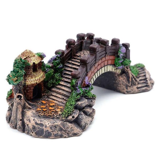 

aquarium resin bridge decoration fish tank pavilion tree bridge landscape ornaments decor 9ir0f