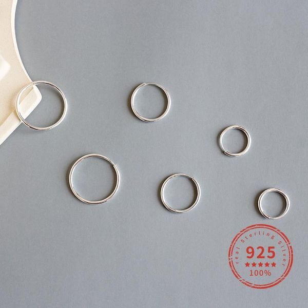 

real 925 sterling silver earrings minimalist round hoop earrings for fashion party fine jewelry 2020 accessories wde069, Golden;silver