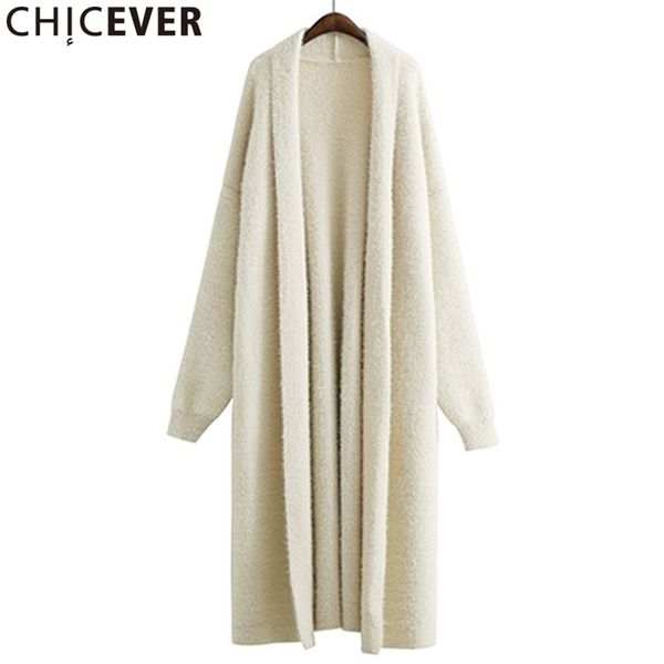 

chicever winter knitted female sweater for women batwing sleeve loose big size warm black cardigan feminino sweaters jumper 201221, White;black