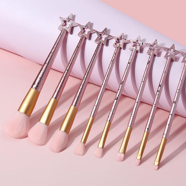 

8pcs/set star handle makeup brushes set powder blush eyeshadow blending brushes fairy cosmetics makeup tool set christmas gift