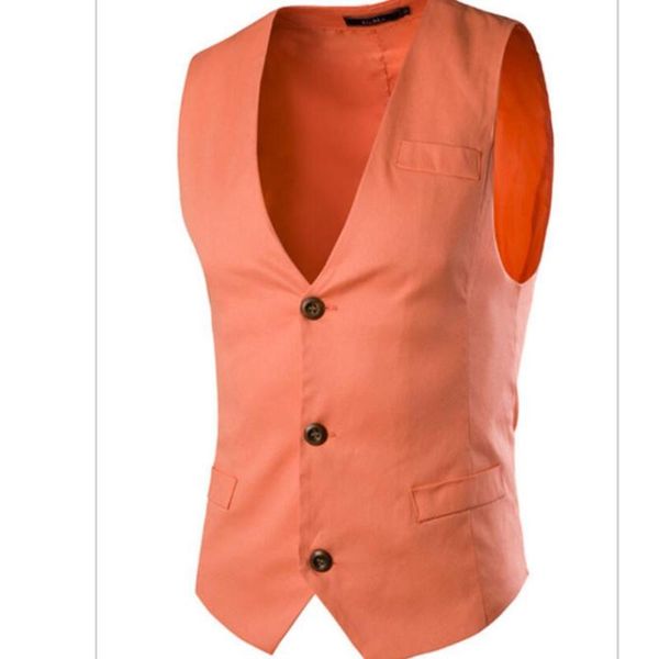 

custom men's slim v collar suit vest formal occasion men fashion suit vest single-breasted pure color waistcoat, Black;white