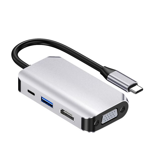 

usb c hub usb c adapter with 4k hdmi, usb 3.0 ports, type c pd, 1920 x 1080 @ 60 hz via vga connector, macbook compatible, chromebook, more