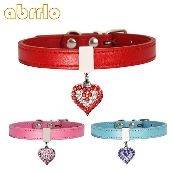 

dog collars & leashes abrrlo collar adjustable pets pet heart pendant necklace for small dogs yorkshire puppy cat leash accessories
