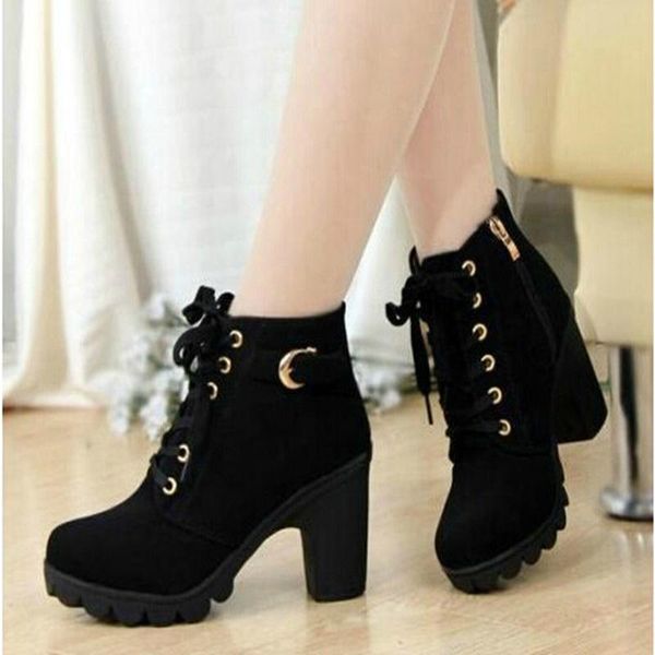 

2020 brand woman boots women shoes ladies thick fur ankle boots women high heel platform rubber shoes comfortable snow, Black
