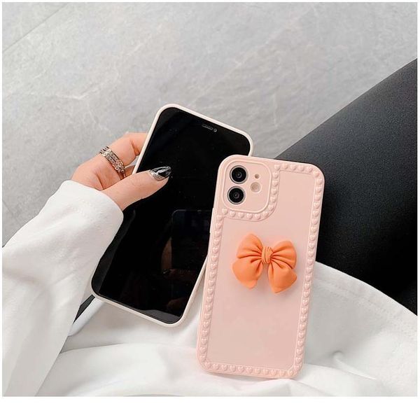 

phone case for iphone 11 12pro se2 7 8 6s plus x xr xs max love heart bowknot candy color bbyobn