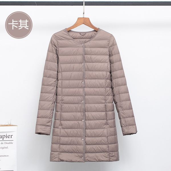 

2021 new ultra light jacket women long duck down female lightweight warm linner slim portable ladies coats mjx0, Black