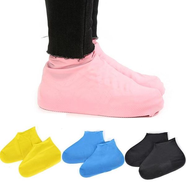 

sile overshoes reusable waterproof rainproof men shoes covers rain boots non-slip washable wear-resistant re sqcoia