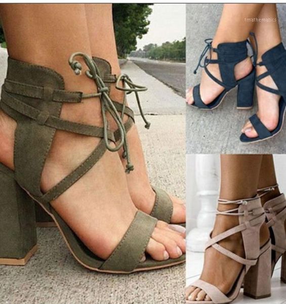 

zapatos mujer chunky high heels summer shoes women sandals pumps ladies nice woman wedding chaussure femme lace up p1616621, Black
