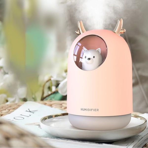 

симпатичные домашнее животное мини usb воздушный увлажнитель ультразвуковой 300 мл эфирного масла аромат диффузор красочный светодиодный све