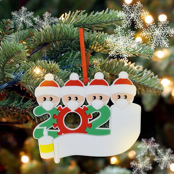 

2-7 quarantine ornaments of for survivor family christmas hang decoration snowman pendant with face mask hand sanitizertw9d