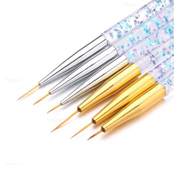 

3pcs transparent acrylic nail art brush carving extension builder uv gel painting pen french lines drawing liner 3d diy qylufz