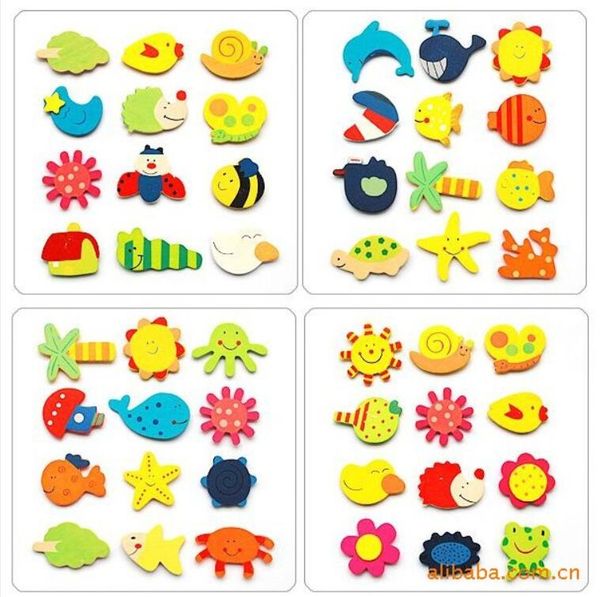 

cartoon wooden cute refrigerator paste magnet bag clips gift small creative animal wood label