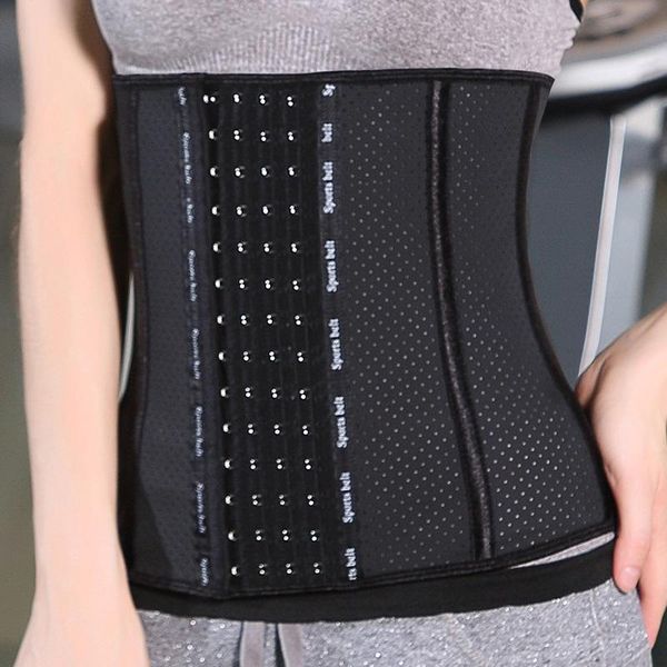 

корсеты женский короткий 9 стальной костный дышащий ремень ремень штамповки латекс пластиковый боди спортивный пояс почтовый брюшковый ремен, Black;white
