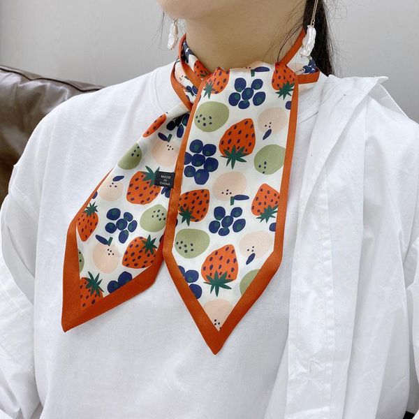 

scarves 2021 fashion kerchief silk satin neck scarf for women print hijab scarfs female small shawls and wraps lady bandana, Blue;gray