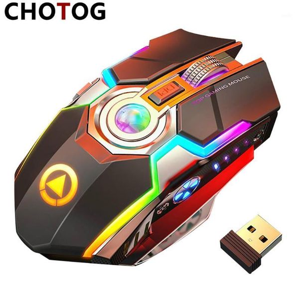 

wireless gaming mouse game silent ergonomic 7 keys rgb backlit usb optical rechargeable mice1