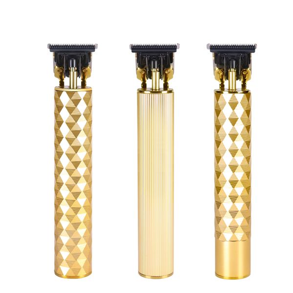 

gold hair razors polygonal diamond oil head carving 0mm baldhead electric hair clippers professional barber trimmers