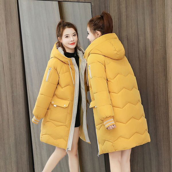 

jacket clothing down winter er woman korean style long plus size women's hooded parka coats clothes coat new female jackets, Black
