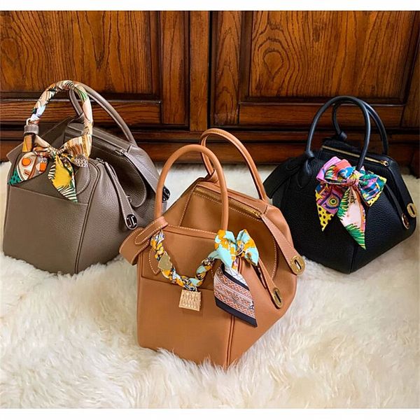 

2020 new trendy lychee pattern lindi bag mini doctor bag womens leather bags shoulder messenger bag medicine