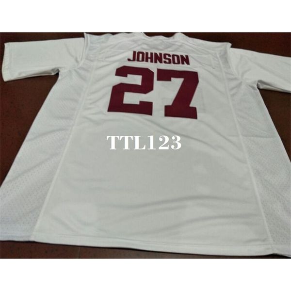 

3421 #27 austin johnson alabama crimson tide red black white college jersey or custom any name or number jersey