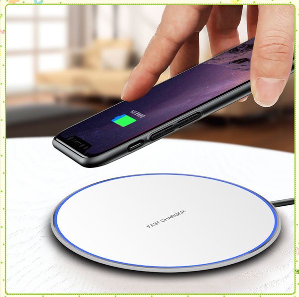 15W Fast Wireless Charger Tipo C USB Qi Carica per Samsung Galaxy S10 S20 S9 Nota 10 Iphone 11 PRO XS Max XR X Plus con scatola al minuto MQ100