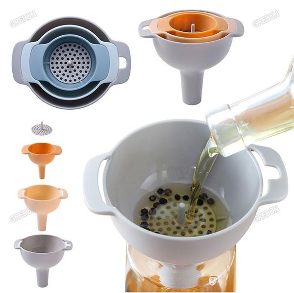 

4 in 1 kitchen funnel set household liquid oil water spices wine flask filter funnel plastic cooking tools kitchen accessories bbyjna