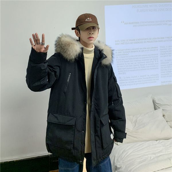 

2021 male cotton quilted clothing autumn-winter new work set thicken clothes hoodie youth oxrn ra65, Black